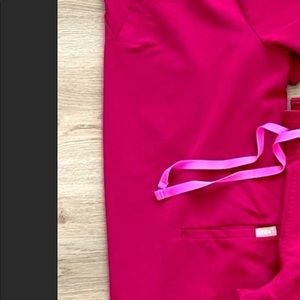 Figs dark magenta color scrub top